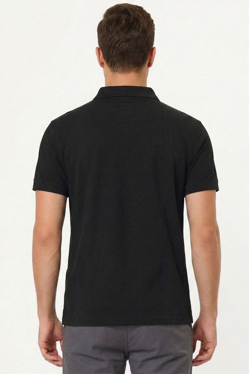 Men's Striped Johnny Collar Minor Fault Polo Shirt