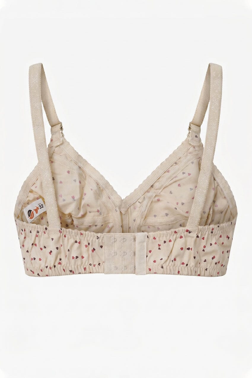 Women's Hearts Printed Cotton Bra
