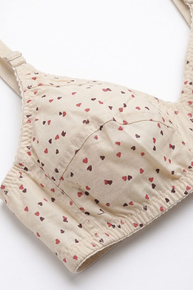 Women's Hearts Printed Cotton Bra