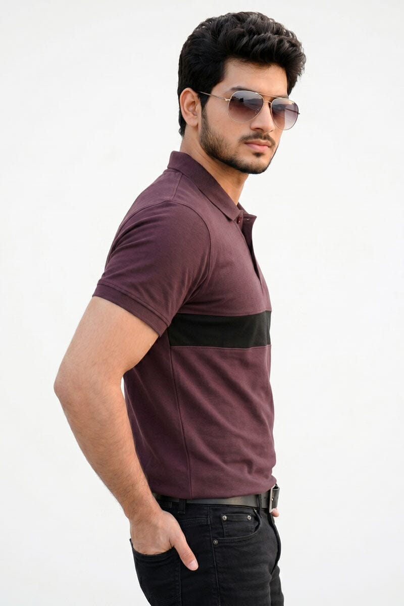 Men's Contrast Pique Lycra Minor Fault Polo Shirt