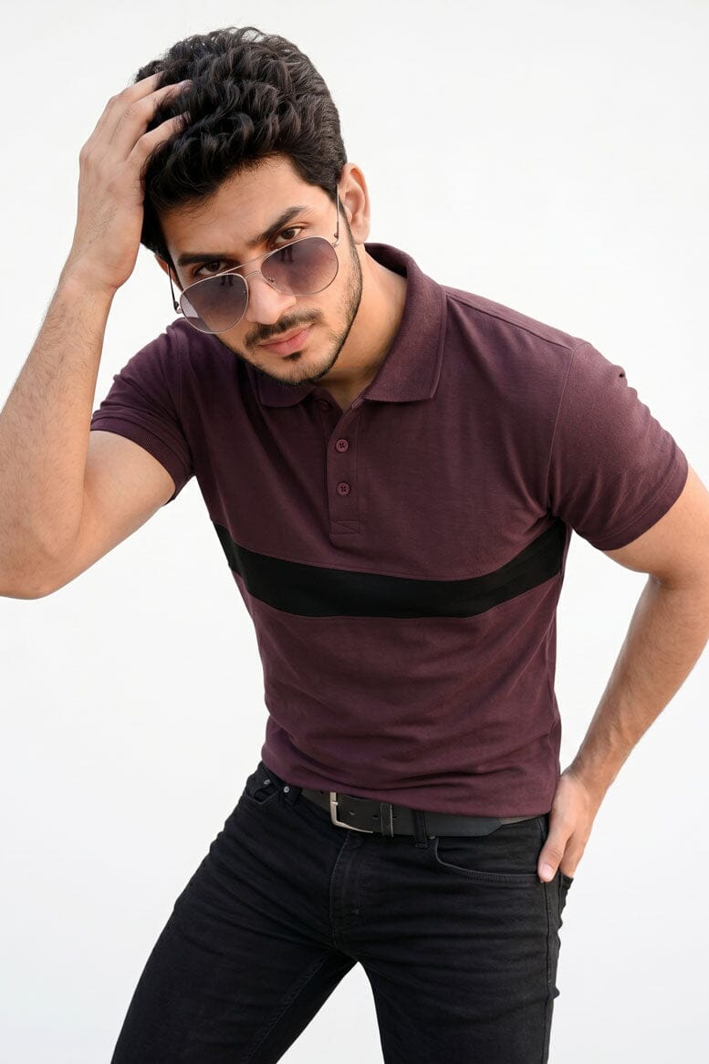 Men's Contrast Pique Lycra Minor Fault Polo Shirt