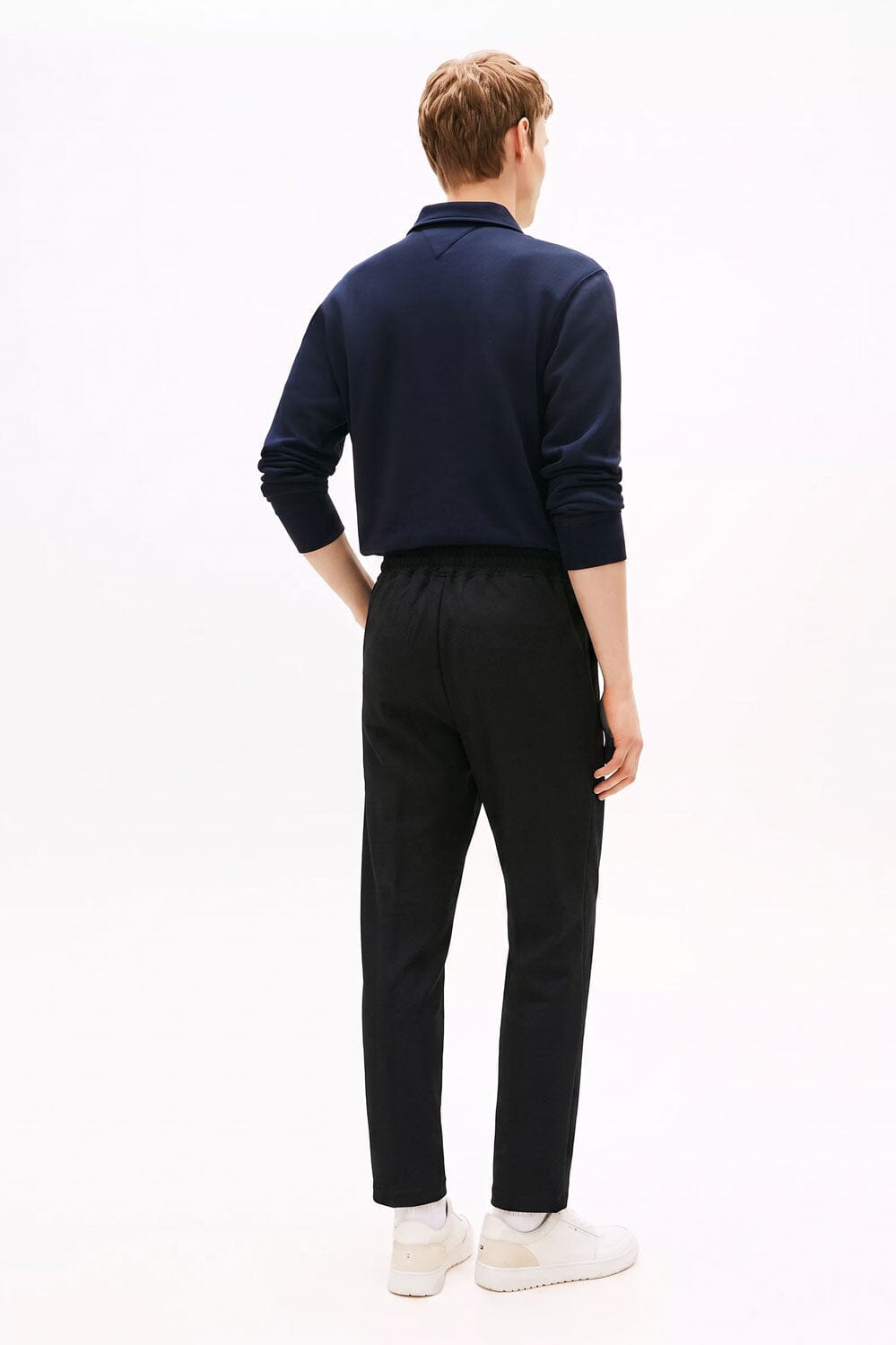 Men's Slim Fit Pleated Pique Trousers