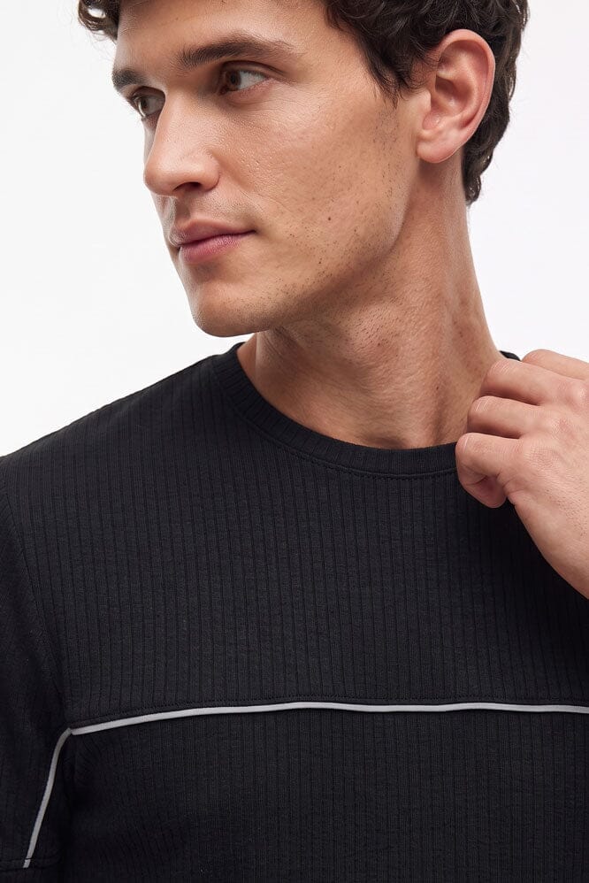 Herren Men's Contrast Piping Interlock Tee Shirt