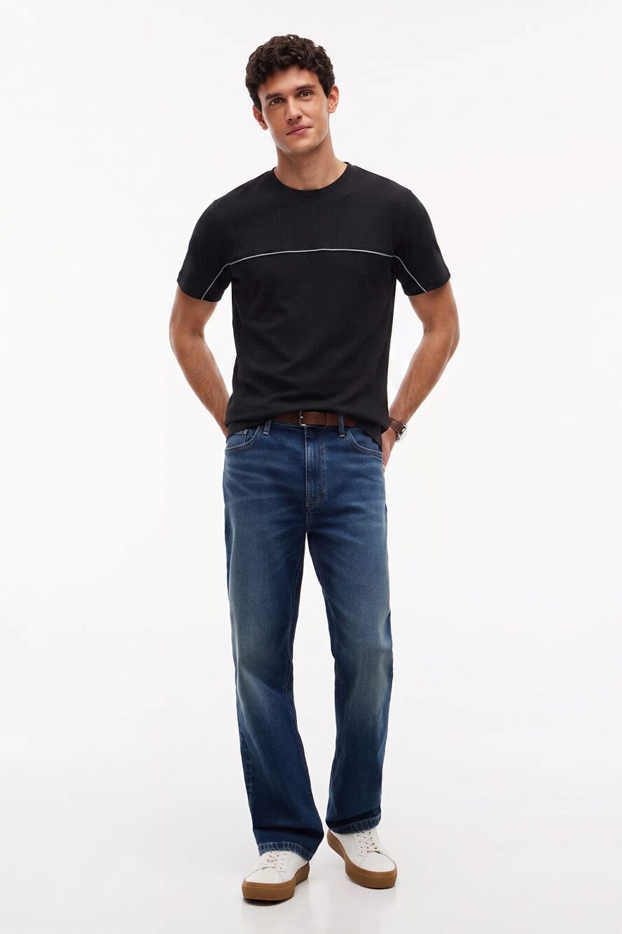 Herren Men's Contrast Piping Interlock Tee Shirt