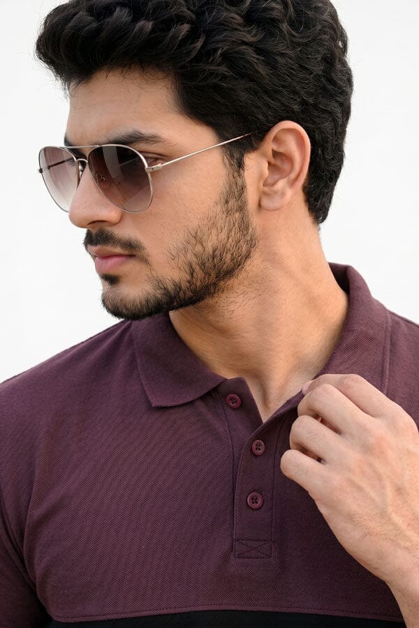 Men's Contrast Pique Lycra Minor Fault Polo Shirt