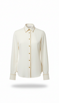 Ivory Tailored Shirt with Gold Accents