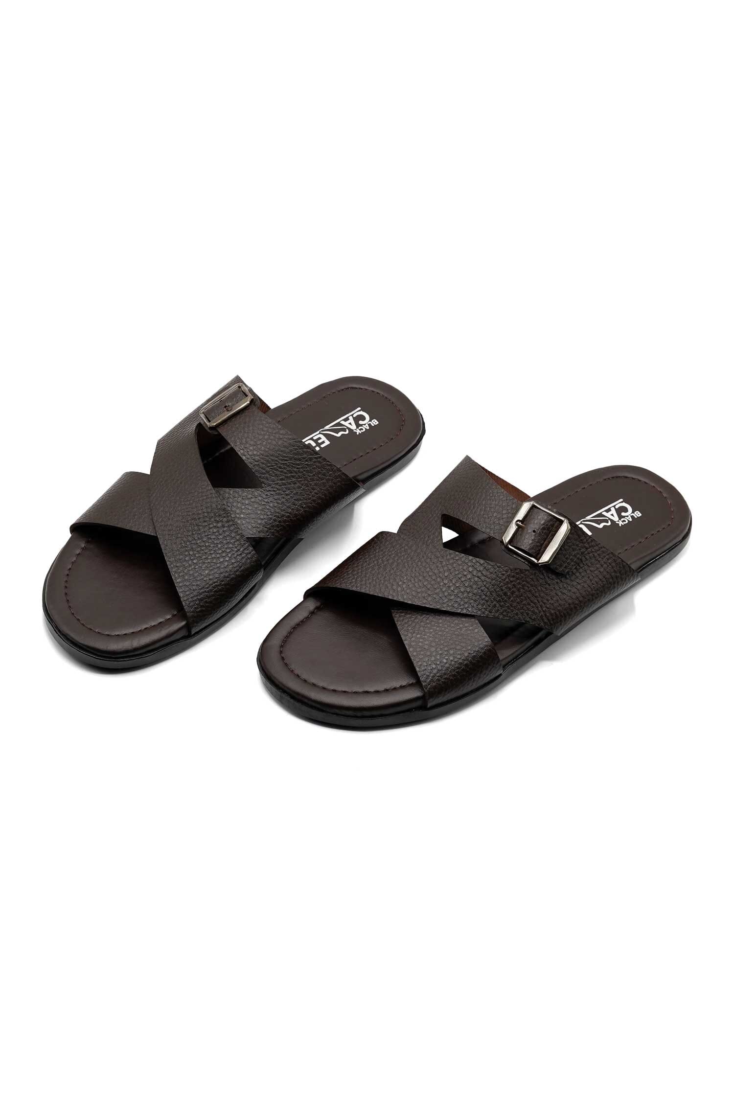 Black Camel Men's Textured Slides