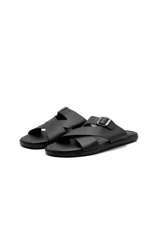 Black Camel Men's Textured Slides