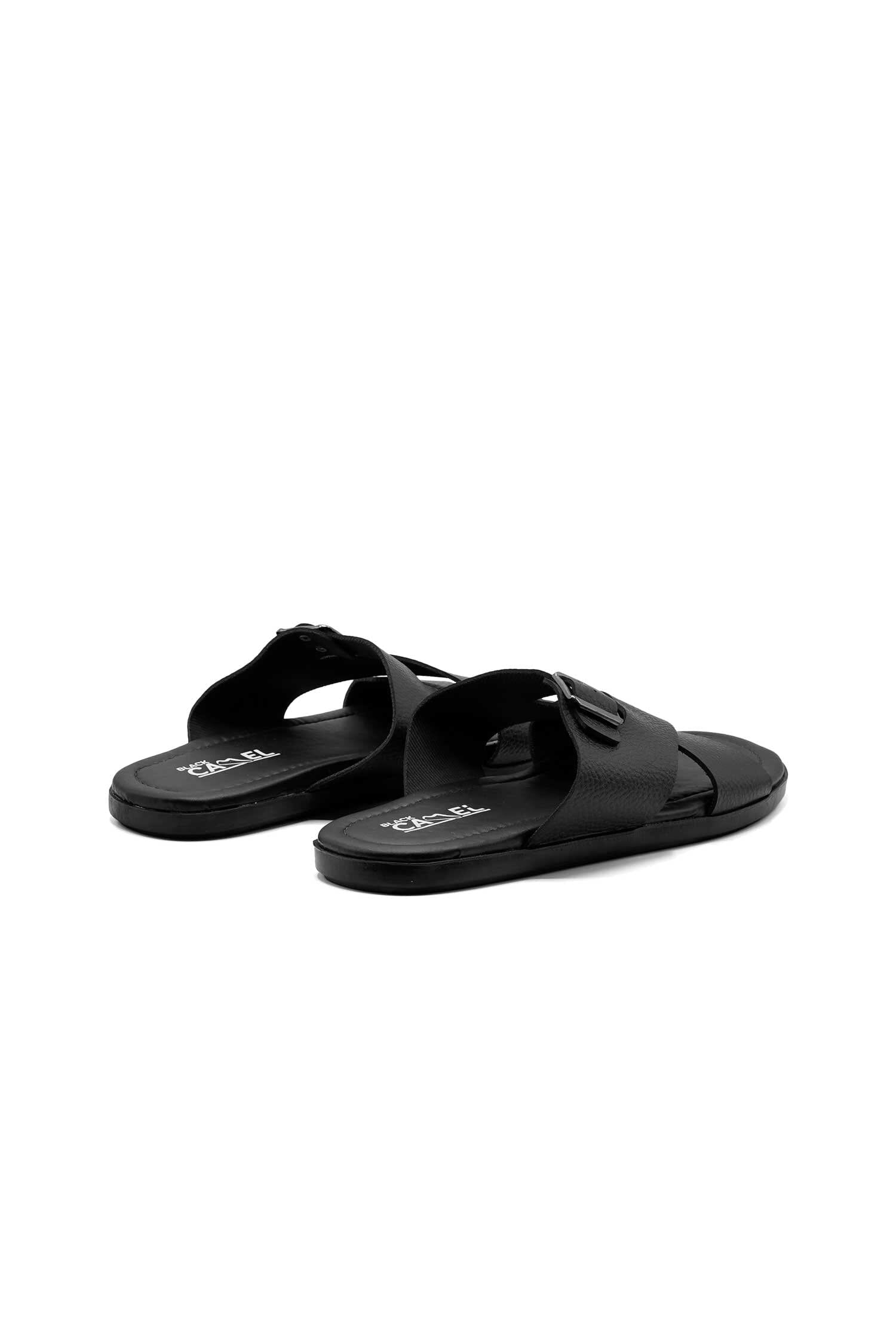 Black Camel Men's Textured Slides