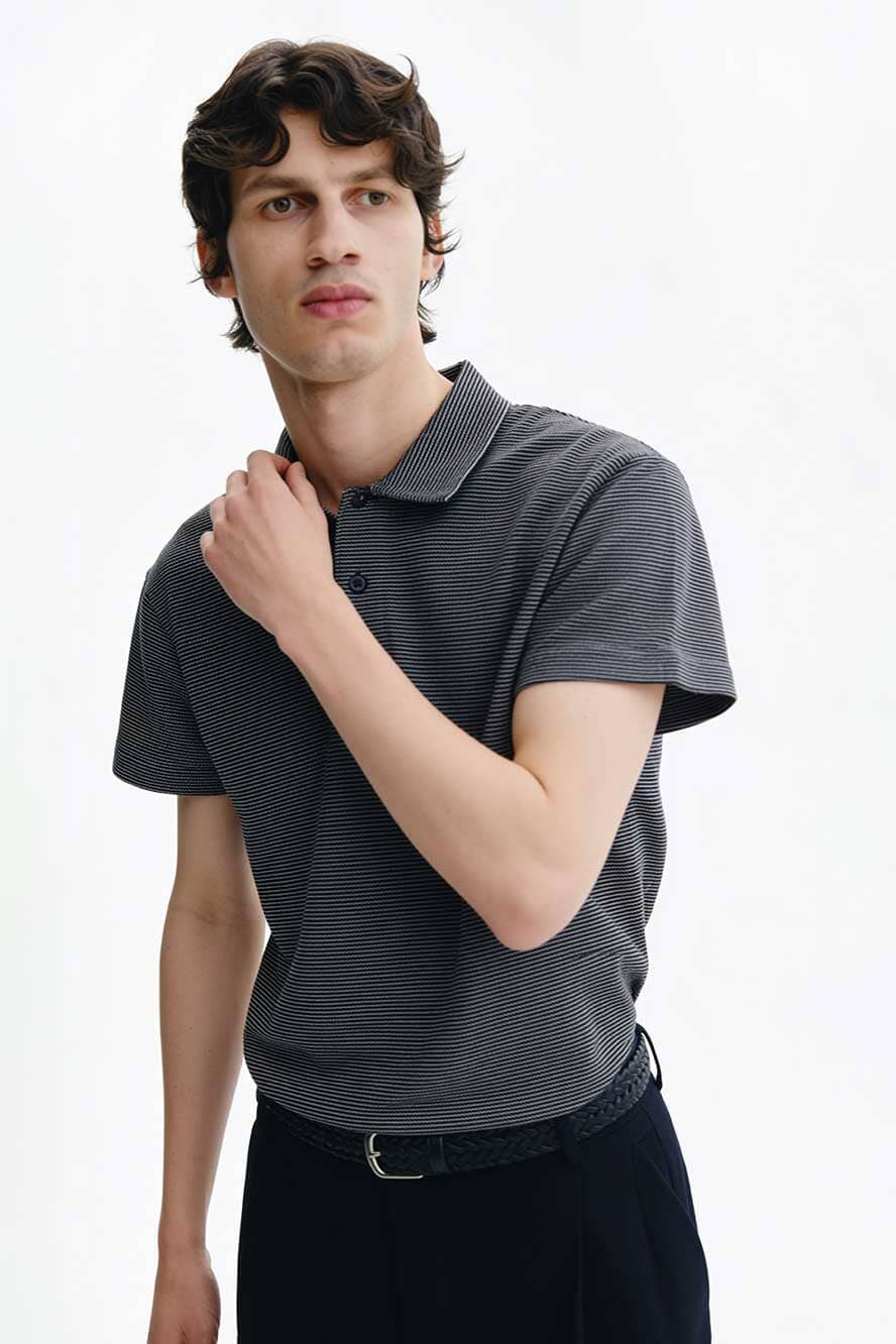USQUARED Men's Jacquard Jersey Polo Shirt