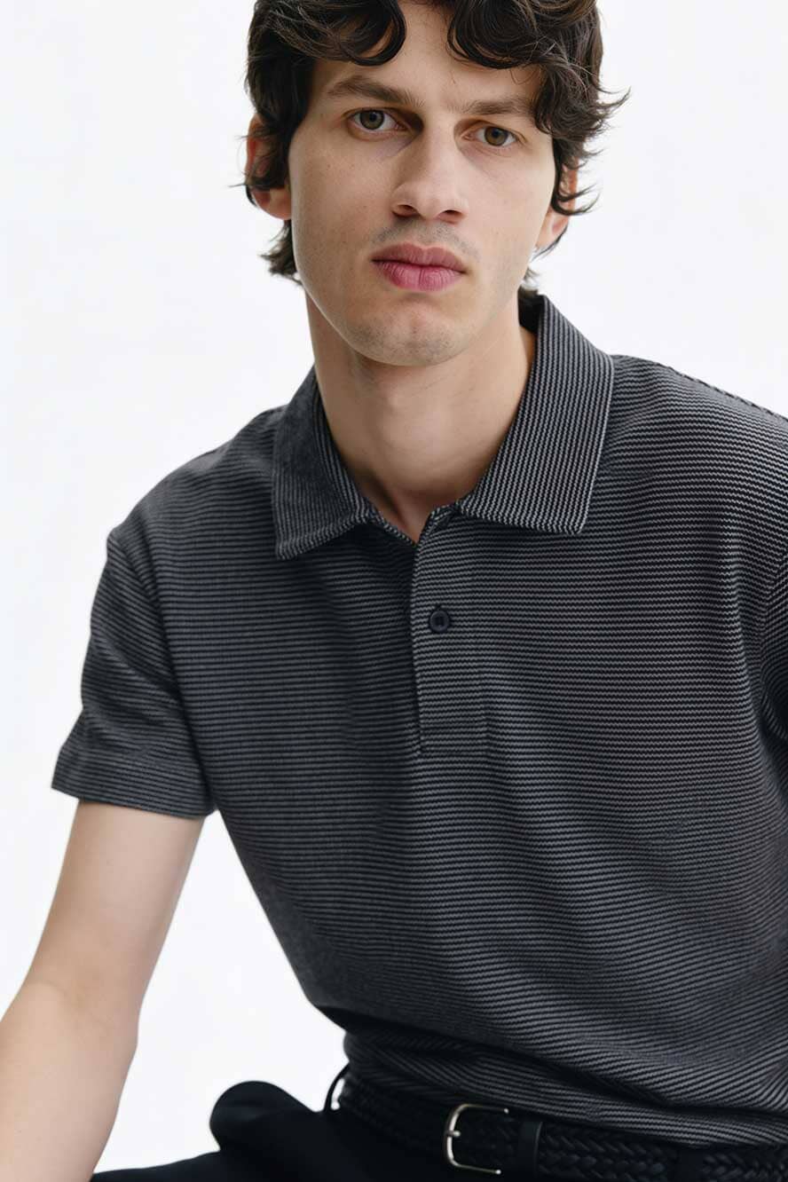 USQUARED Men's Jacquard Jersey Polo Shirt