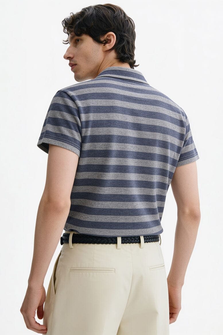 USQUARED Men's Striped Jacquard Polo Shirt