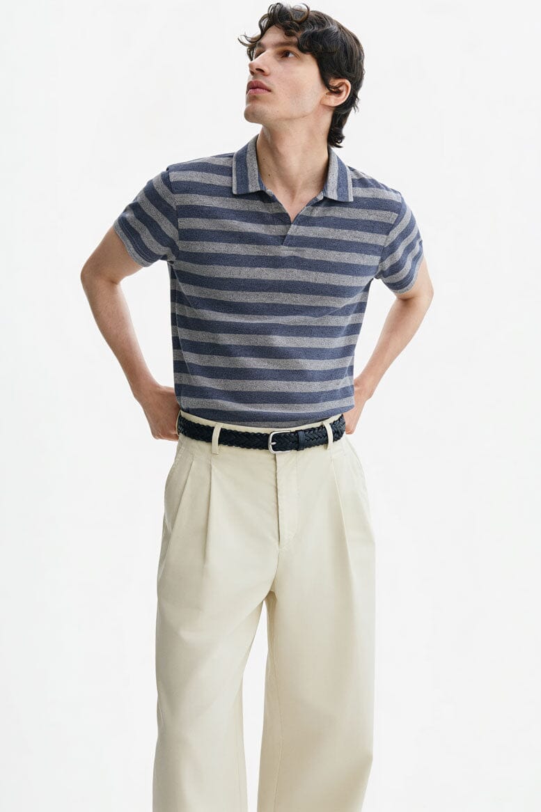 USQUARED Men's Striped Jacquard Polo Shirt