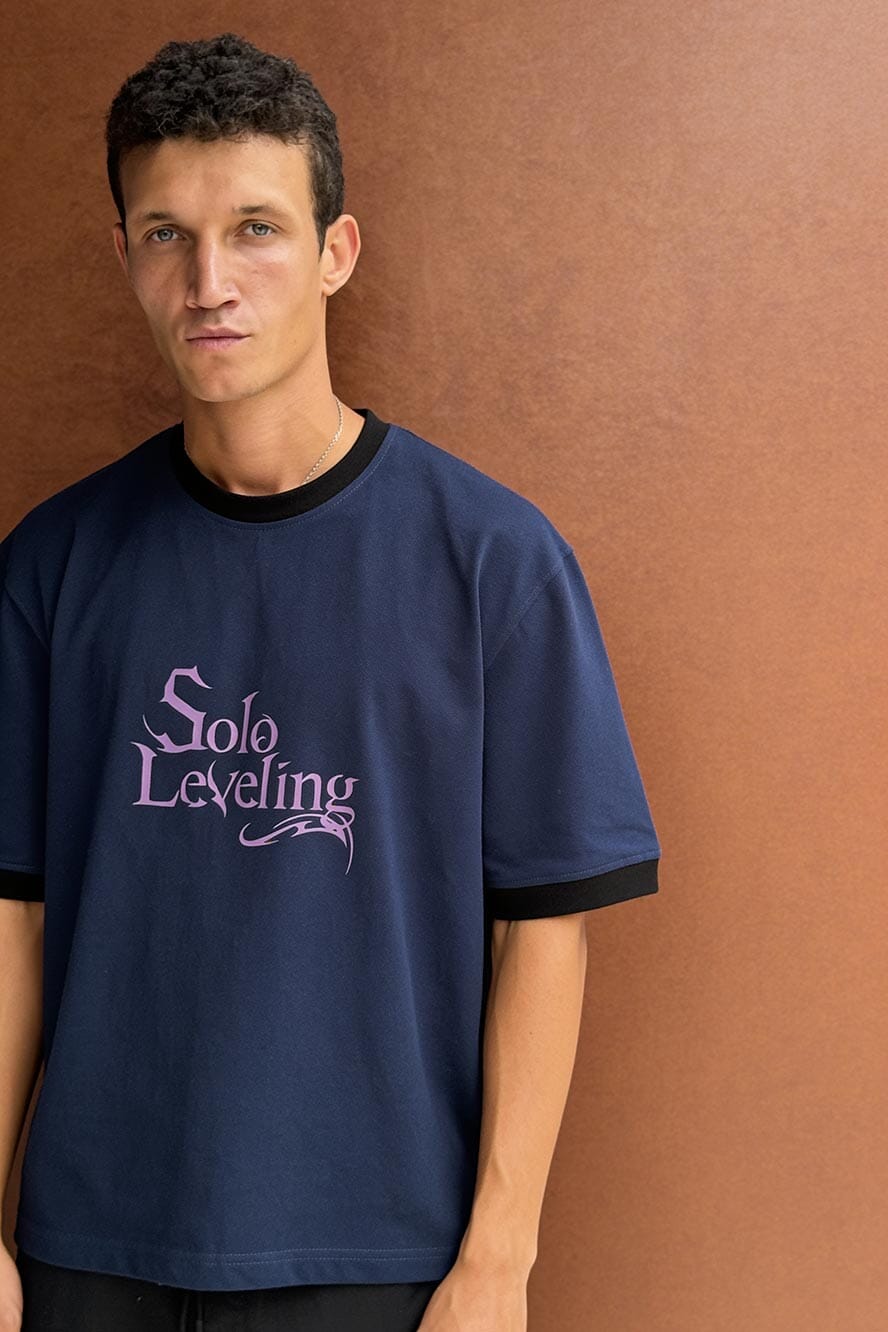 Polo Republica Men's Solo Leveling Boxy Ringer Tee Shirt